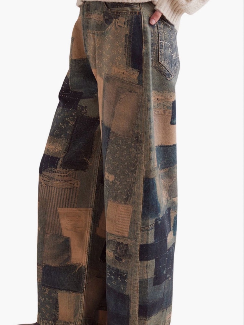 Free People Illusion Patchwork Jeans #040 - Picture 3 of 5